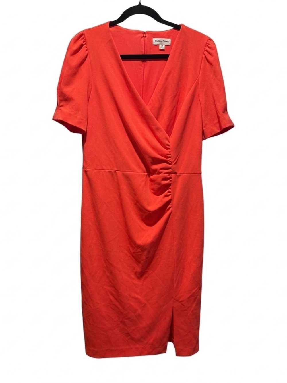 Shelby & Palmer Red Faux-Wrap Midi Dress